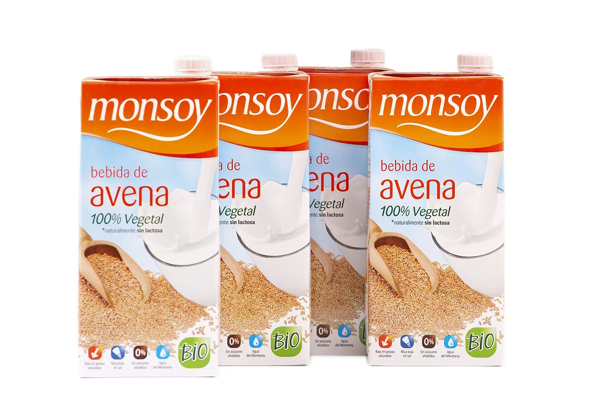 Monsoy - Bebida Vegetal Ecológica de Avena - Caja de 4 x 1L
