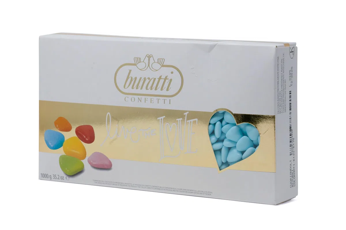 Buratti Confetti Chocolates Azucarados Azules Pequeños En Forma De Corazón 1000 g