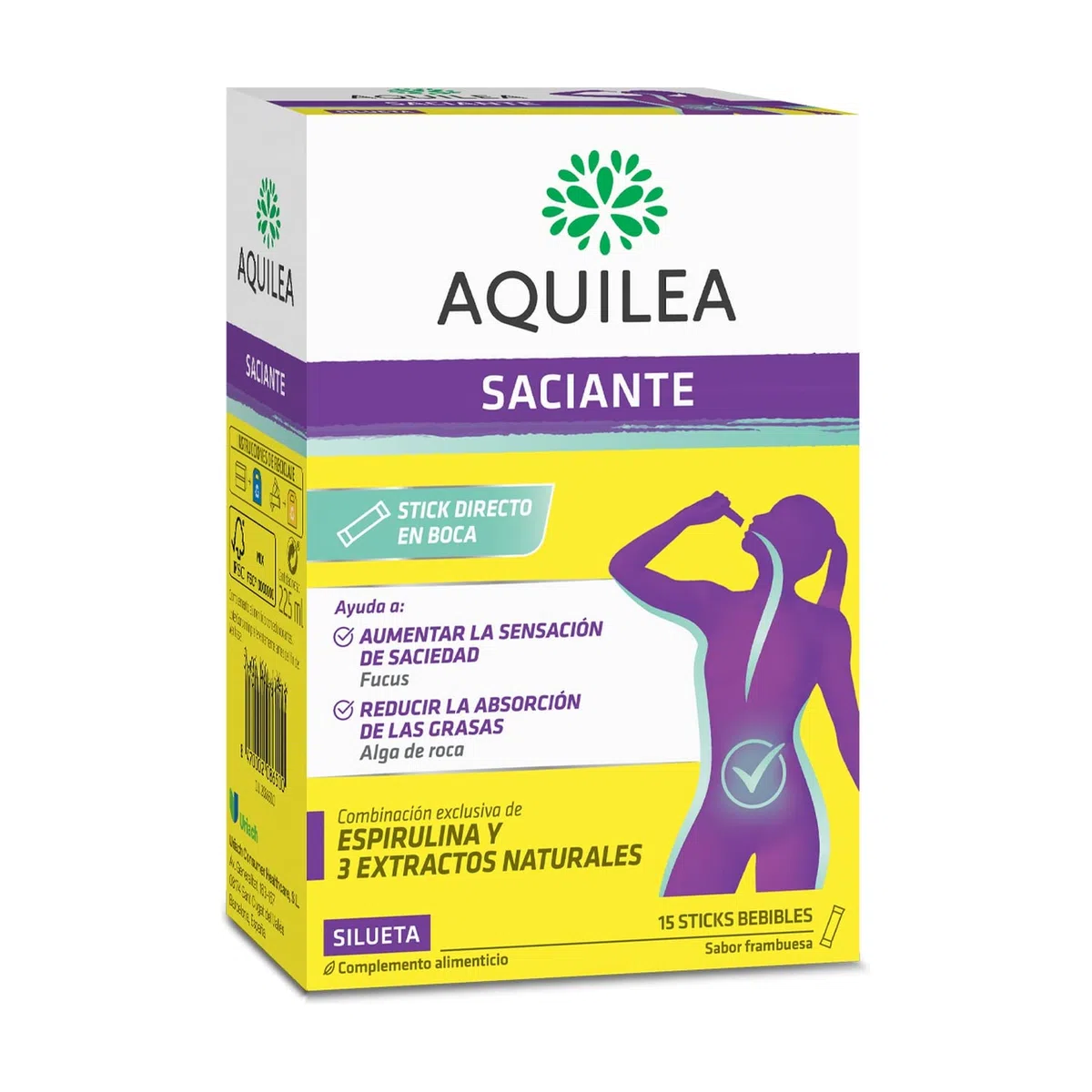 AQUILEA Saciante 15 sticks (Sabor Frambuesa)