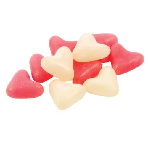 Corazones de chocolate, corazones de chocolate en forma de corazón, 100% vegetariano, sin colores artificiales, apto para halal. Ideal para San Valentín, cumpleaños, recuerdos de boda. (500 g, mezcla