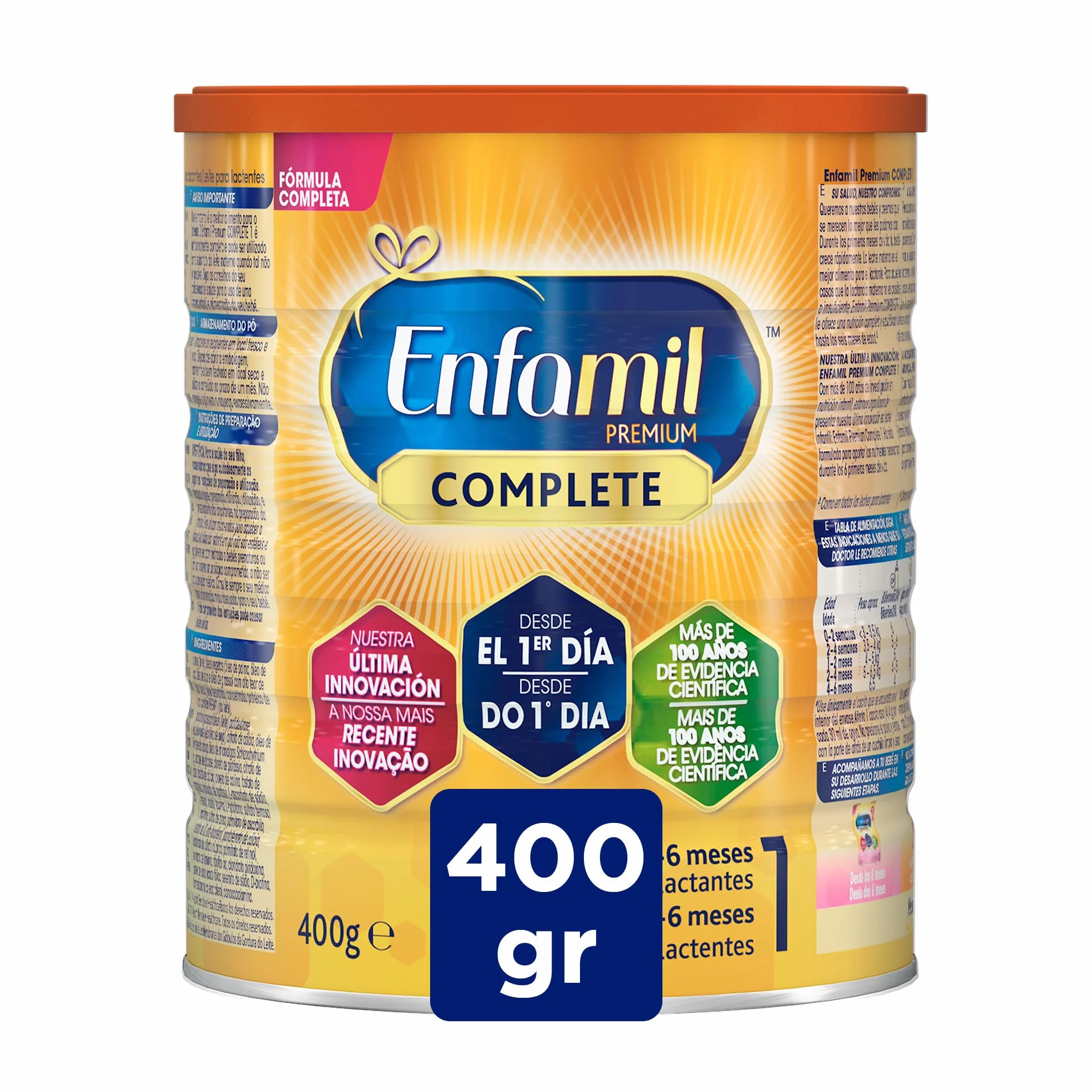 Enfamil Premium Complete 1 Leche infantil 400 g, para Lactantes de 0 a 6 Meses de Edad Fórmula para Bebés Recién Nacidos
